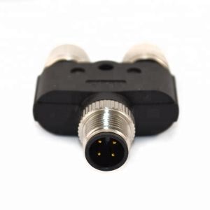Buy cheap Customized Waterproof Y Type M12 8 Pin 2 Female to 1 Male M12 8 Poles Connector Adapter for Y Shape Splitter Cable from wholesalers