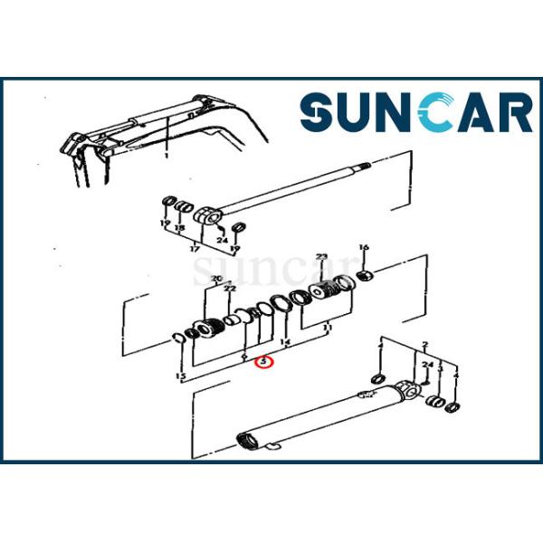 Quality YM172141-99380 YM17214199380 Arm Cylinder Service Kit Seal Kit For KOMATSU PC30FR-1 Model for sale