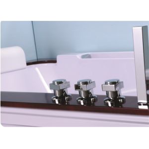 Buy cheap Two Person Jacuzzi Bathtub Indoor , Electric Spa Soaking Tub With Oak Edging from wholesalers