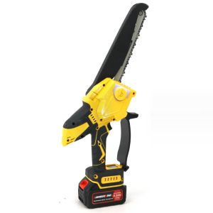 China 8 Inch Cordless Electric Chain Saw Wood Cutters Woodworking Chainsaw Power Tool Brushless on sale