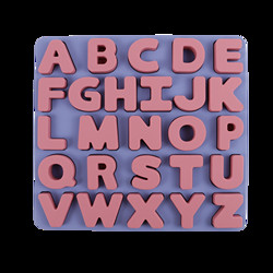 Food Grade Kids Silicone Puzzle With Letters Alphabet Shape