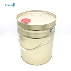 Buy cheap Gold Empty 5 Gallon Buckets , Round 20L Tin Bucket Pail from wholesalers