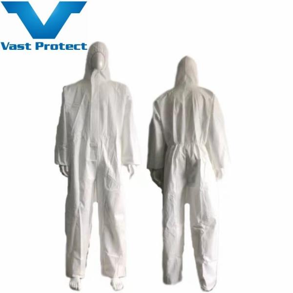 Quality Hydroponic Distinctive Feature CE Disposable White Fluid Resistant Protective Coverall for sale