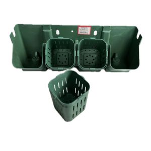 Vertical Green Black PP Plastic Flower Pot for Stacking Used With Flower/Green