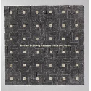 Buy cheap Black Limestone Mosaic Mixed Travertine Both Split from wholesalers