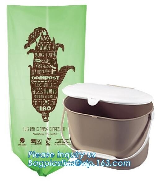 Compostable Caddy Liners plastic Garbage Bag on Roll, biodegradable compostable