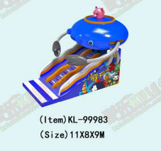 Children Fun Park Inflatable Spaceship Slide For Rentals