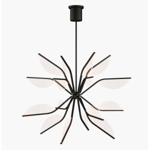 700BLT38G Belterra 38 Globe Chandelier Natural Brass / Matte Black Finish 3000K