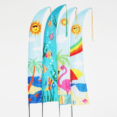Quality Summer Garden Flag seashore fish Flamingo Rainbow for sale