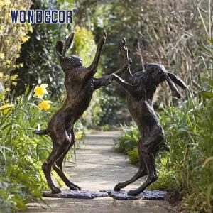 WONDERS Custom Bronze Sculpture 45cm Fighting Hares Bronze Sculpture