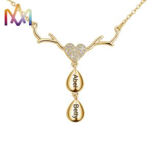 Buy cheap 50cm Chain 304 Stainless Steel Deer Necklace With Nameplate Pendant from wholesalers