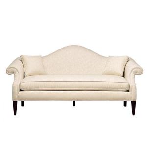 Elegant Antique French Romantic Cream Fabric Sofa With Goldleaf 3 Seater