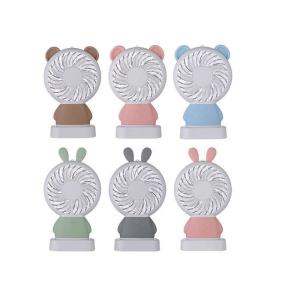 LED Light Mini Portable USB Fan 2 In 1 Rabbit Shape No Noise Running Two Wind