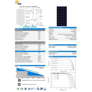 Buy cheap Solar Power Panel Solar Kit, Solar Panel 36V 72 Cell 125x125 Mono 190W,195W,200W,205W,210W,215W Monocrystalline Module from wholesalers