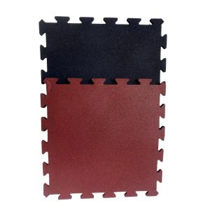 China 1mX1mX40mm Interlocking Rubber Mat Black / Red Interlocking Sports Mats on sale