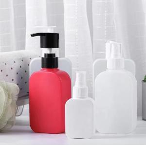 Square HDPE Cosmetic Packaging Plastic Shampoo Bottles With Lotion Pump