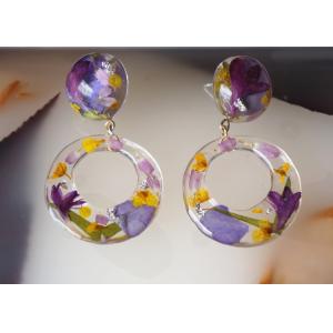 Buy cheap Customized Purple Romance Love Earstud Korea Style Purple Color Earrings Rings With Ball from wholesalers