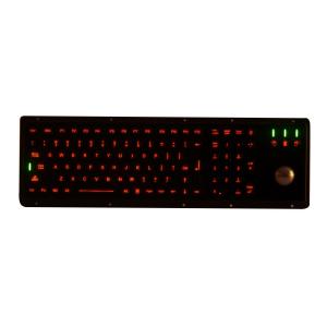 Buy cheap Black  Stainless Steel Metal Industrial Keyboard With Trackball Backlight from wholesalers