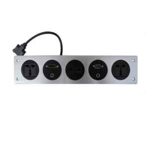Buy cheap High-End Custom Silver Color Aluminum Panel Universal Desktop Power Sockets For Table And Wall from wholesalers