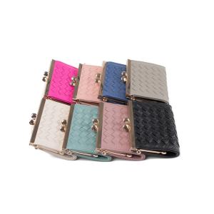 China BM 10x2x9cm Zippered Coin Purse Woven Pu Leather ISO9001 on sale