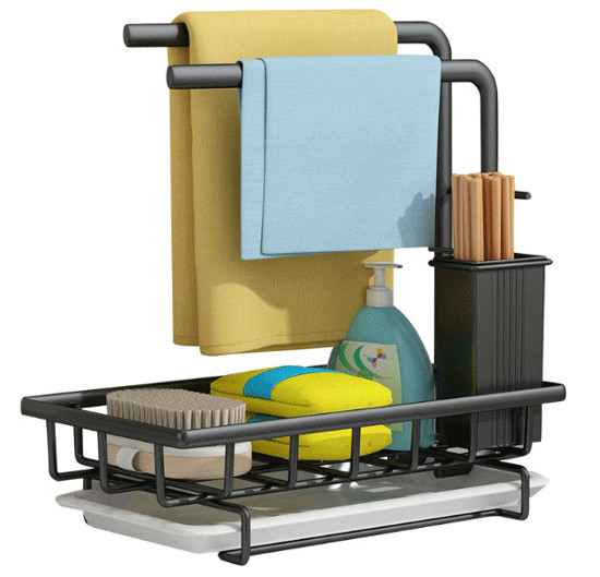 Quality Sponge Holder with Drain Pan for Sponge Brush Soap Dish Dishcloth Rack Kitchen Tool for sale