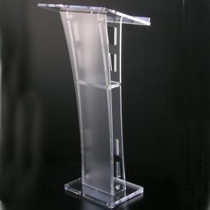 Buy cheap Contemporary Clear Acrylic Lectern & Podium With Storage Shelf teacher podium from wholesalers
