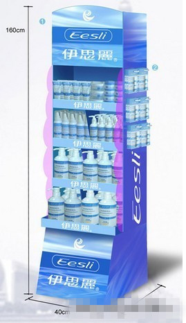 Point of sales shower cream cardboard display stand for advertising in