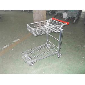 Buy cheap Warehouse cargo plat form trolley with top folding basket and 4 swivel flat casters from wholesalers