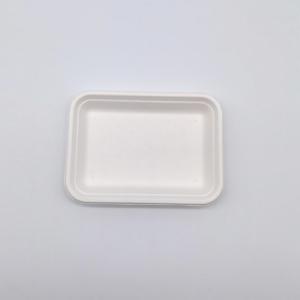 Buy cheap Greaseproof Compostable Square Plates , Supermarket Biodegradable Sugarcane Plates from wholesalers