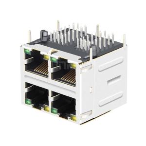 LPJG27561AGNL 2x2 Port Jacks RJ45 Connector 1000 Base-T With Integrated