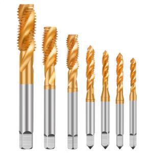 Buy cheap Titanium Coated HSS Spiral Tap Metric Machine Screw Thread Spiral Flute Milling Cutter from wholesalers