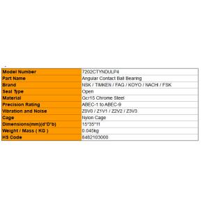 Buy cheap High Speed Angular Contact Ball Bearing NSK 7202CTYNDULP4 from wholesalers
