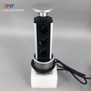 Kitchen pull up EURO power pop up plug socket with USB power charging