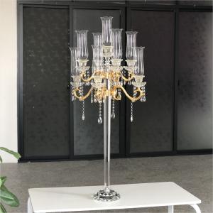 Buy cheap ZT-267G New wedding gold tall crystal candelabra centerpieces from wholesalers