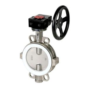 Buy cheap wafer style stainless steel ptfe lined split body butterfly valves from wholesalers