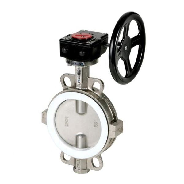 Quality wafer style stainless steel ptfe lined split body butterfly valves for sale