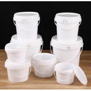 Buy cheap Round Food Grade Plastic Buckets Stackable Reusable With Handle 1L-5L Capacity from wholesalers
