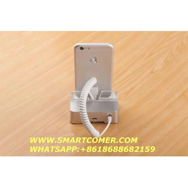 COMER mobile phone cable locking desktop stands with alarm security anti-theft
