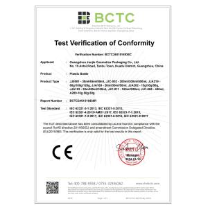 Guangzhou Junjie Cosmetics Packaging Co., Ltd. Certifications