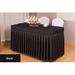 Buy cheap blue Washable 100% Polyester Restaurant Table Skirt from wholesalers