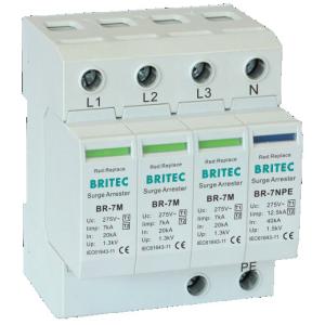 BR-7M 3P T1+T2 tuv ac surge arrester B+C Lightening Protector spd thunder
