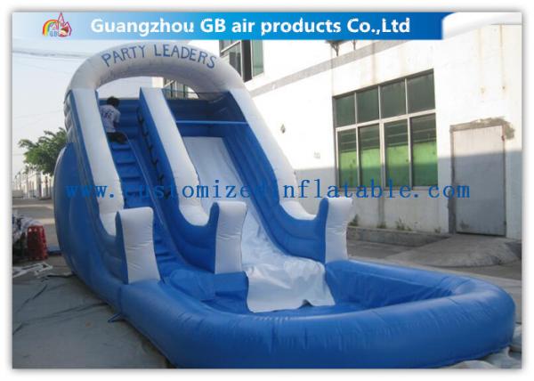 Quality Amusement Park Bounce Round Water Slide Inflatable Slide With Pool for sale