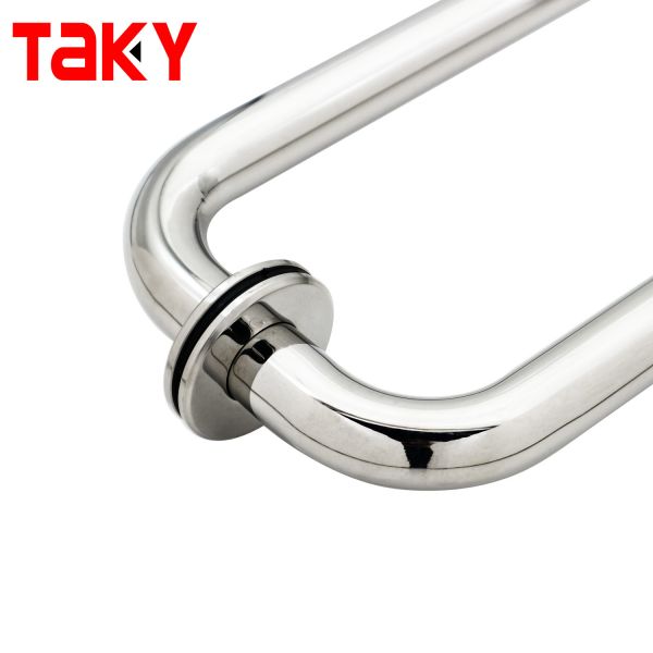 Modern Back to Back Towel Bar Frameless Stainless Steel Shower Glass Door Pull Handle