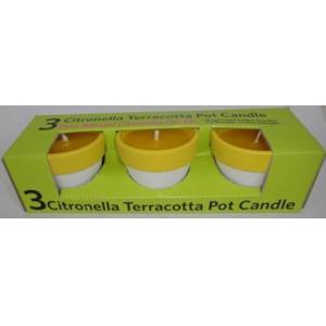 Buy cheap 3pk Yellow Citronella clay jar scented candle with the printed box from wholesalers