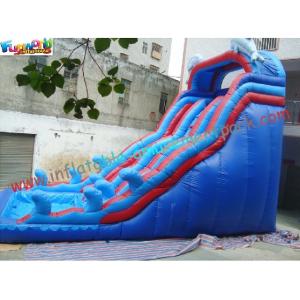 Buy cheap Giant Dolphin Outdoor Inflatable Water Slides , Three Line Inflatable Water Slide Pool from wholesalers