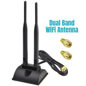 Buy cheap 2.4GHz 5GHz Dual Band aerial Wireless WiFi Communication Antenna SMA Magnet Base for PCI-E Network Card USB Adapter Router from wholesalers