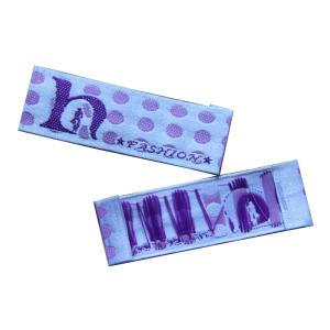 Buy cheap Hi quality Shining Satin surface Woven Labels Washable With Pink Logo ODM from wholesalers