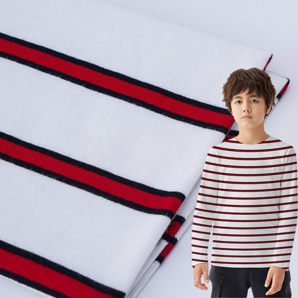 Quality High Quality And Absorb Sweat Double Yarn Fabric Striped Cotton Fabric For T-Shirt Fabric for sale