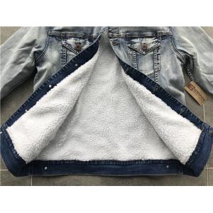 Buy cheap Popular Light Wash Denim Jacket Mens Sherpa Lined Trucker Jacket TW76524 from wholesalers