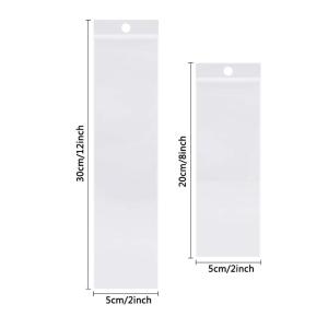 Resealable Plastic Necklace Bags with Hang Hole Clear Zipper Baggies